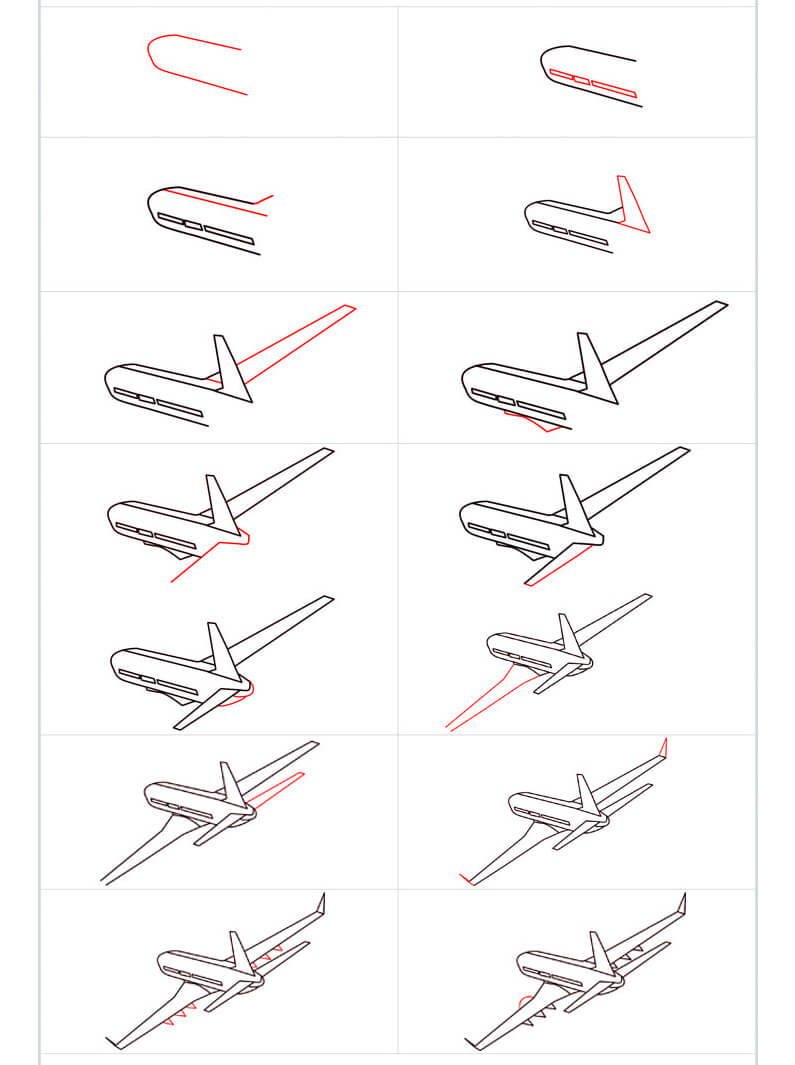 Desenhos de Um avião moderno