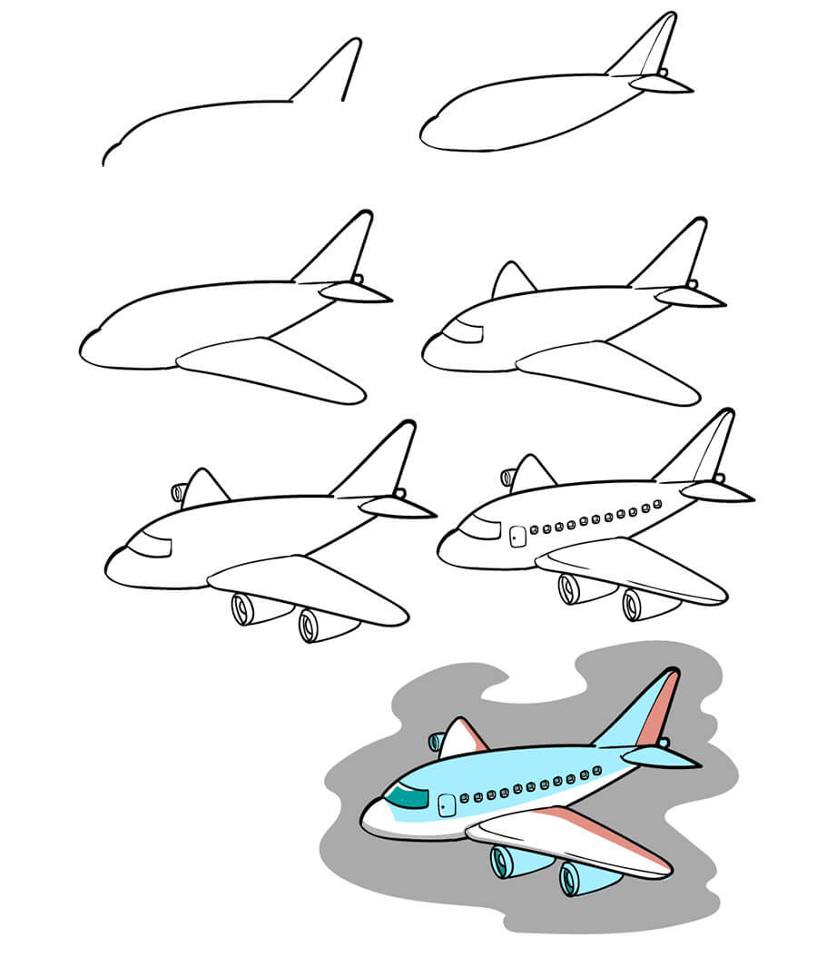 Desenhos de Um avião simples