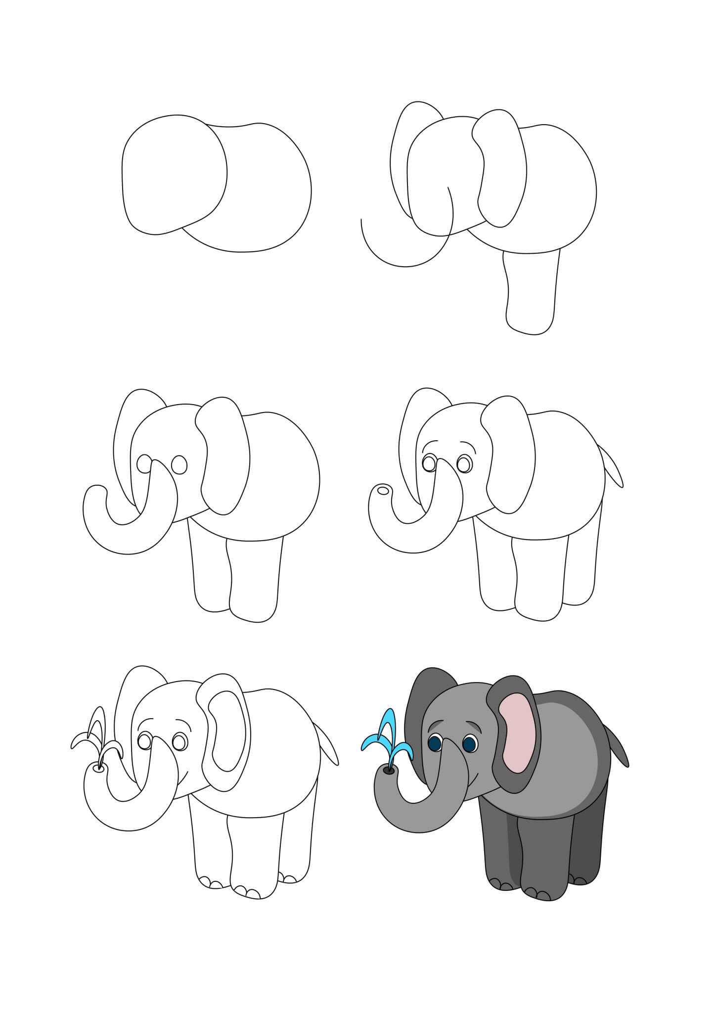 Desenhos de Um elefante bebê fofo