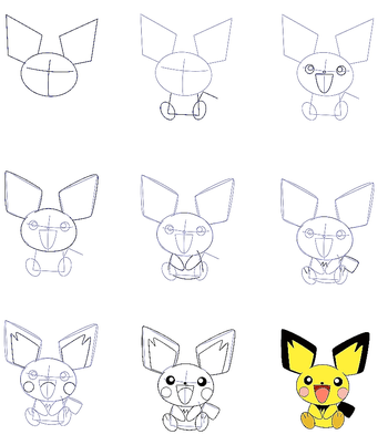 Desenhos de Um Pikachu fácil