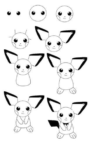 Desenhos de Um Pikachu simples