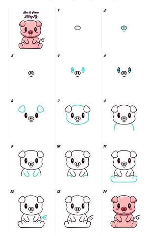 Desenhos de Um Porquinho Fofo