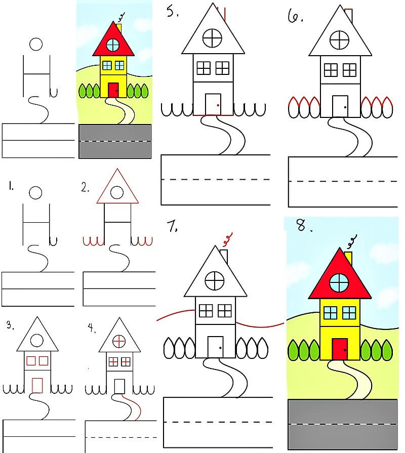 Desenhos de Uma Bela Casa