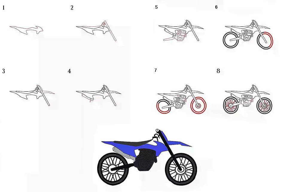 Desenhos de Uma moto de terra simples