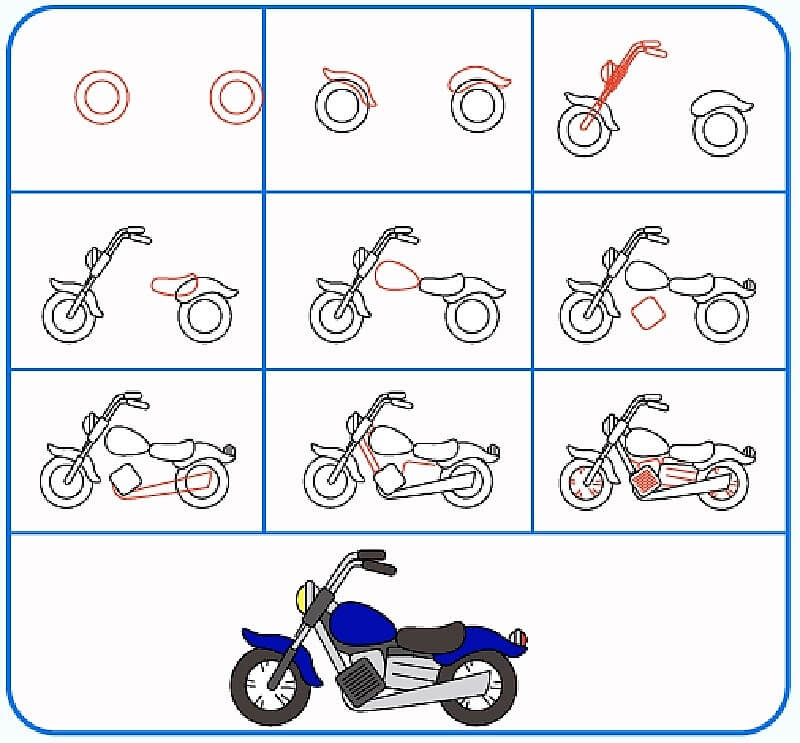 Desenhos de Uma Moto Simples