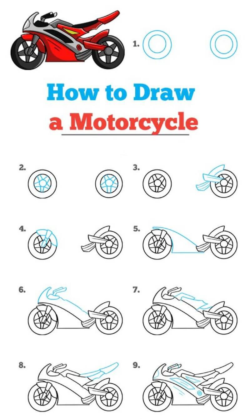 Desenhos de Uma motocicleta de corrida