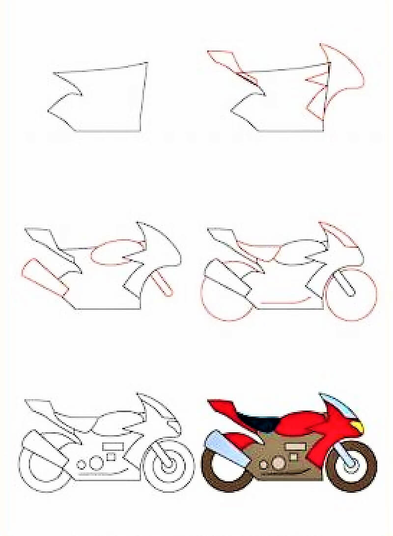 Desenhos de Uma Motocicleta Fácil