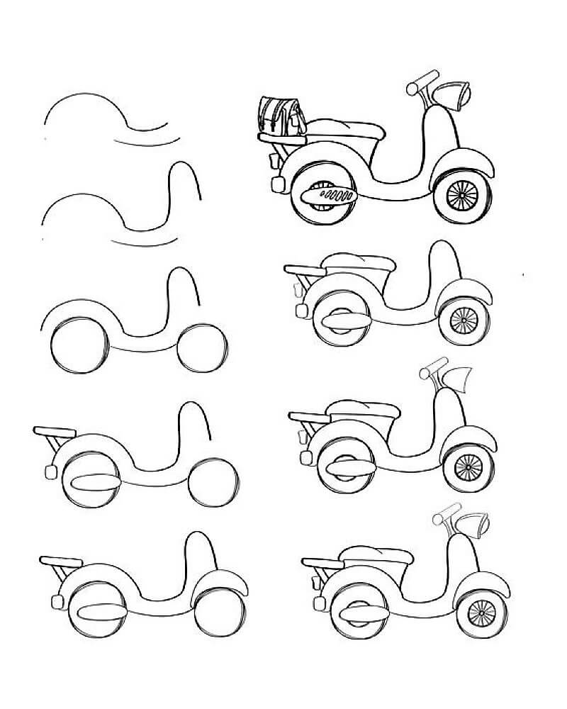 Desenhos de Uma motocicleta italiana