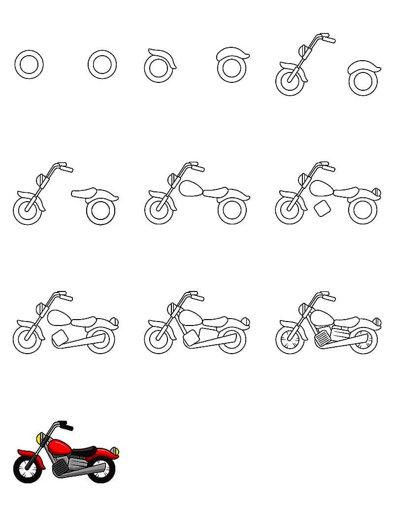 Desenhos de Uma motocicleta legal