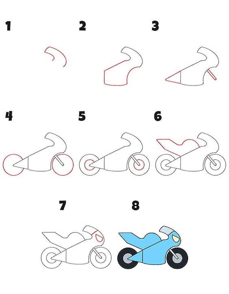 Desenhos de Uma motocicleta simples