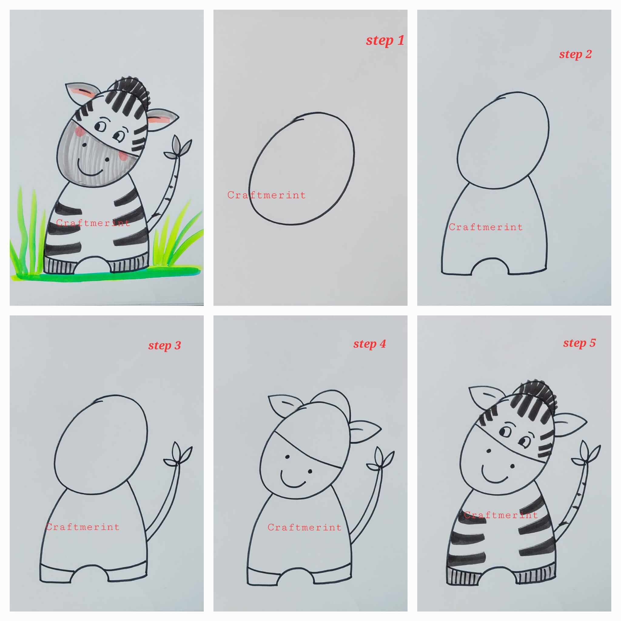 Desenhos de Zebra fácil e grátis