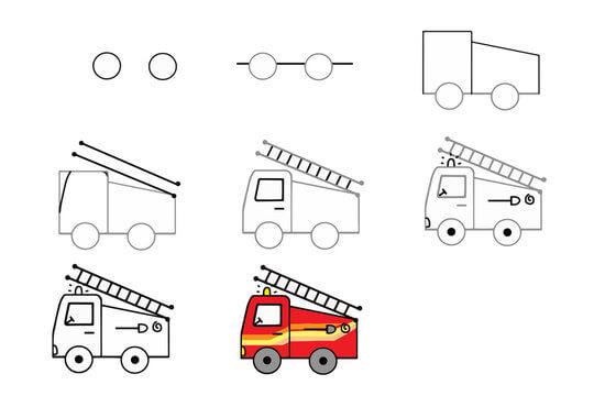 Desenhos de Um caminhão de bombeiros