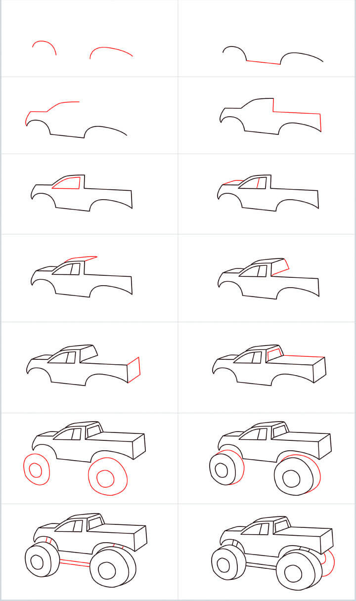 Desenhos de Um caminhão monstro