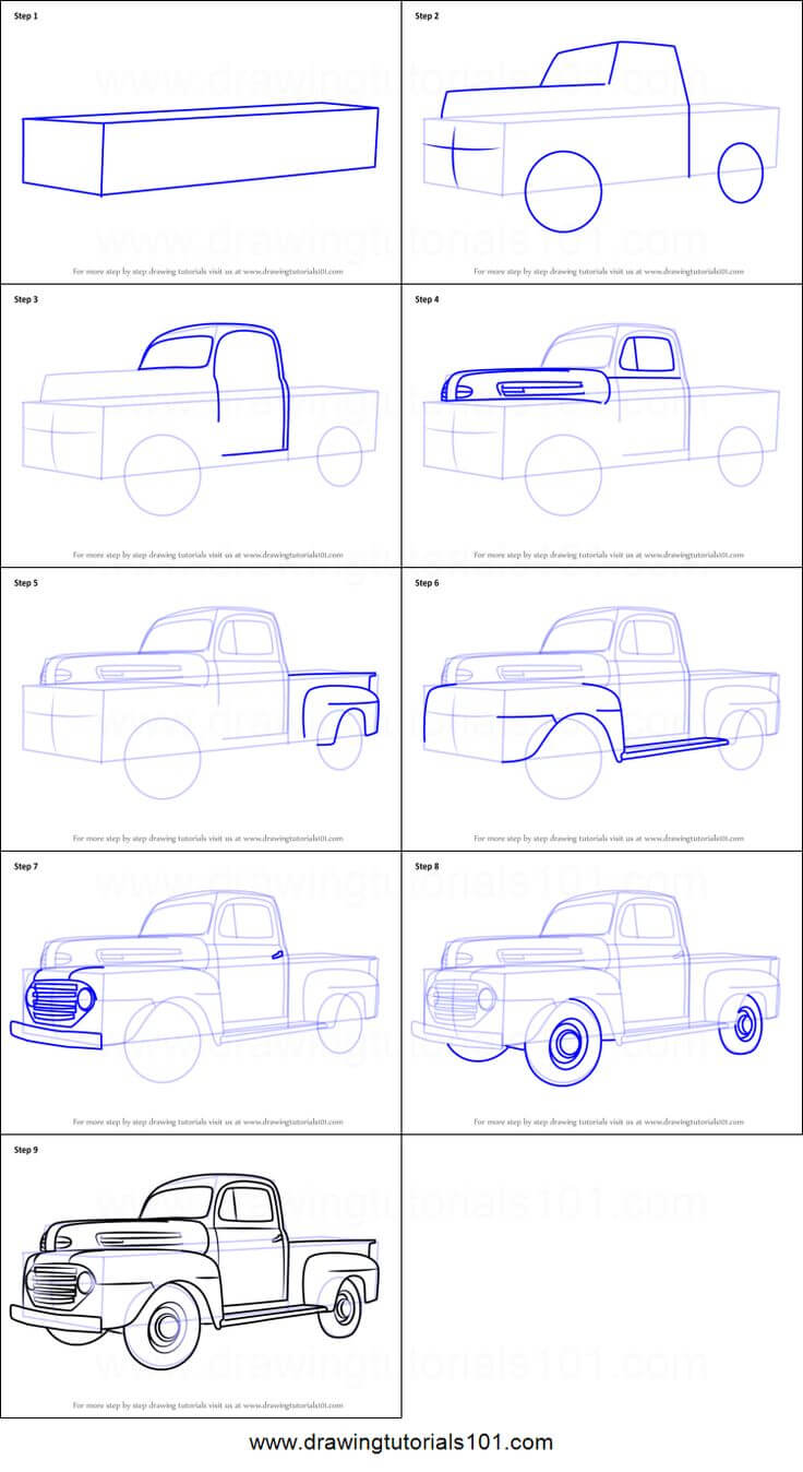 Desenhos de um caminhão vintage