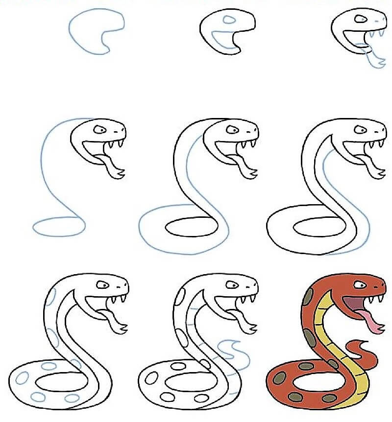 Desenhos de uma cobra venenosa