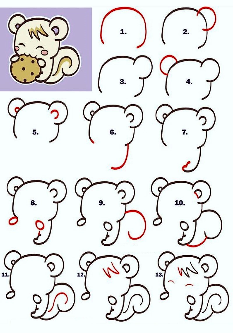 Desenhos de Esquilo feliz