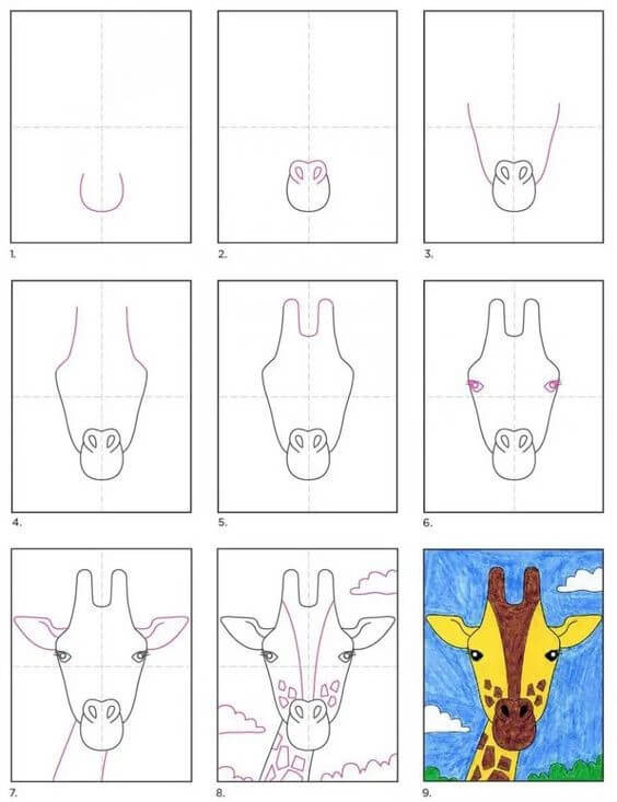 Desenhos de Cabeça de girafa