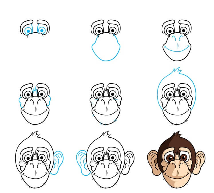 Desenhos de Cara de macaco