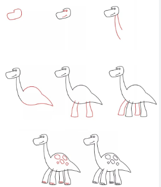 Desenhos de Contorno de dinossauro