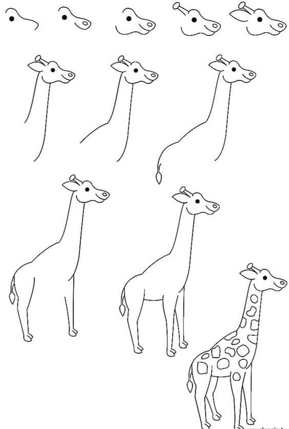Desenhos de Contorno de girafa