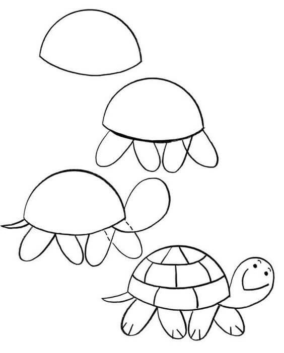 Desenhos de Contorno de tartaruga