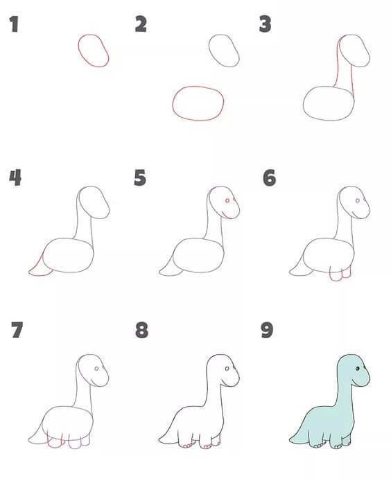 Desenhos de Detalhes dos dinossauro herbívoros