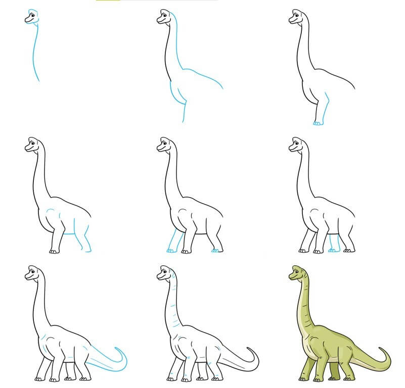 Desenhos de Dinossauro de pescoço comprido grátis