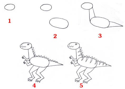 Desenhos de Dinossauro fácil
