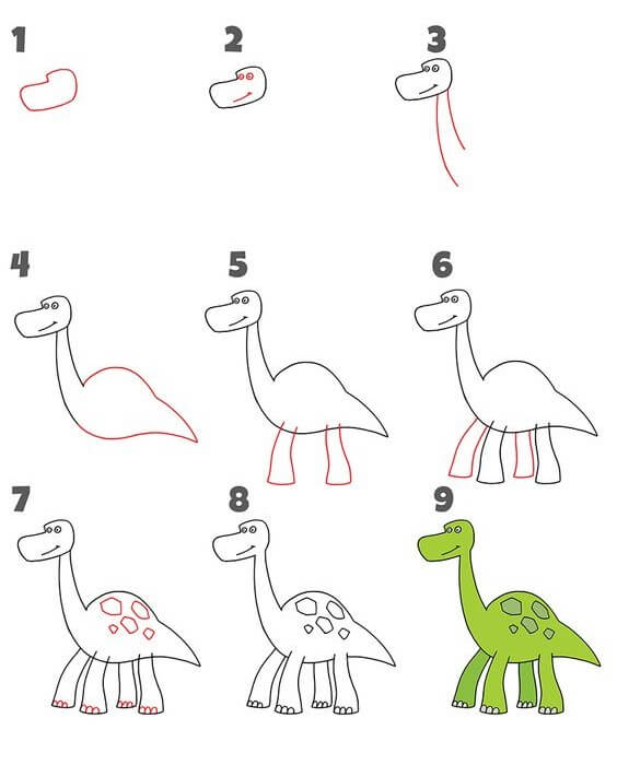 Desenhos de Dinossauro herbívoro fofo