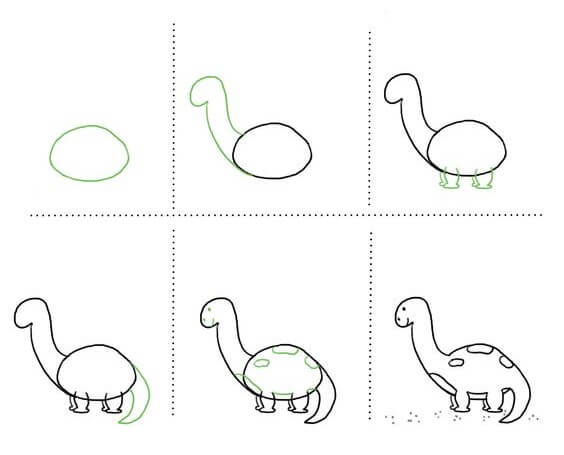 Desenhos de Dinossauro herbívoro simples