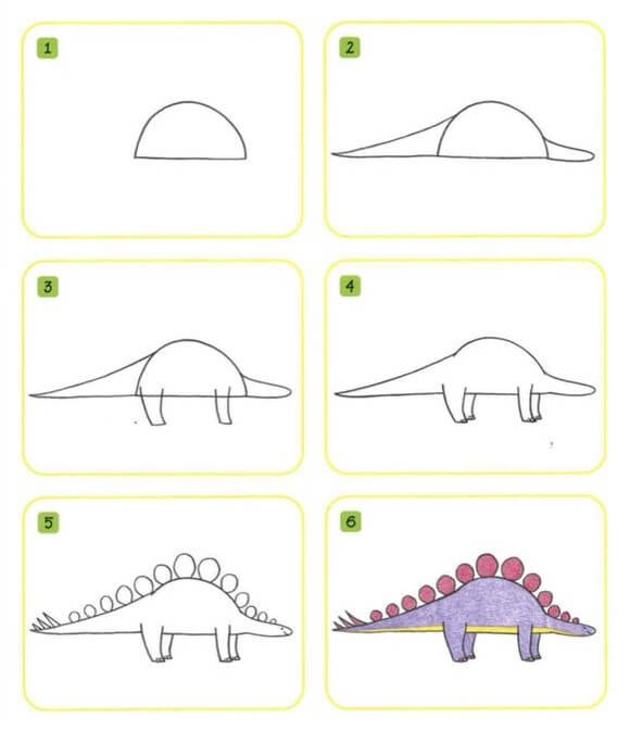 Desenhos de Dinossauro herbívoros muito fáceis