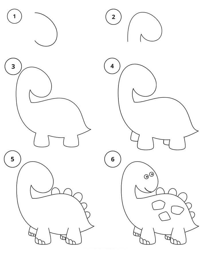 Desenhos de Dinossauro herbívoros sorriem