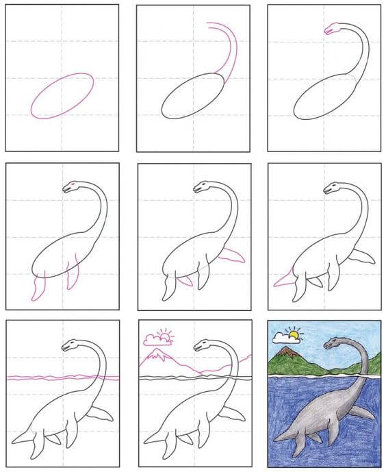 Desenhos de Dinossauro subaquático
