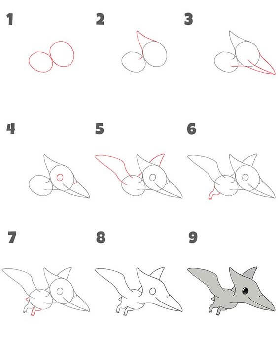 Desenhos de Dinossauro voador fofo