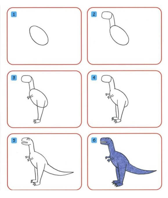 Desenhos de Dinossauros carnívoros ficam de pé
