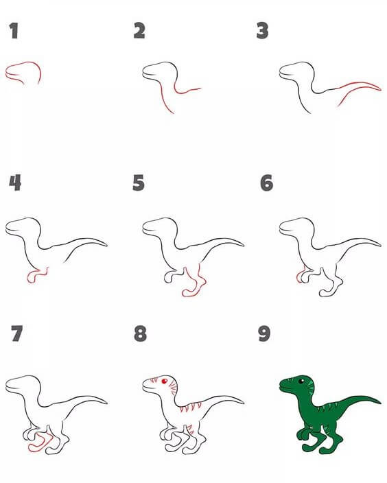 Desenhos de Dinossauros carnívoros pequenos