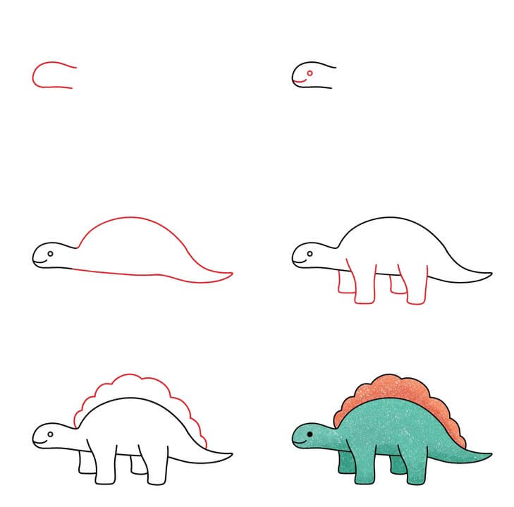 Desenhos de Dinossauros herbívoro imagem simples