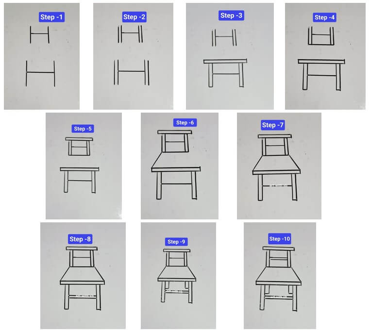 Desenhos de Draw a chair from the letter H