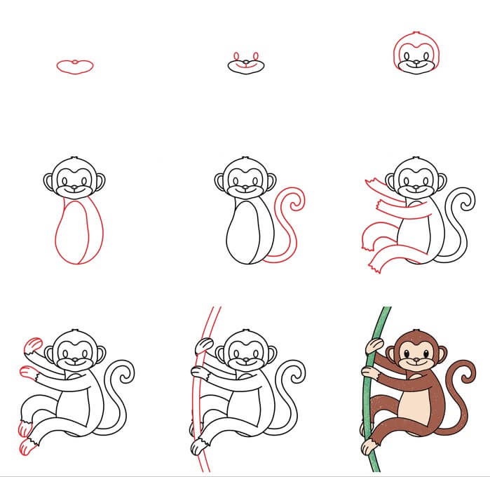 Desenhos de Escalada de macacos