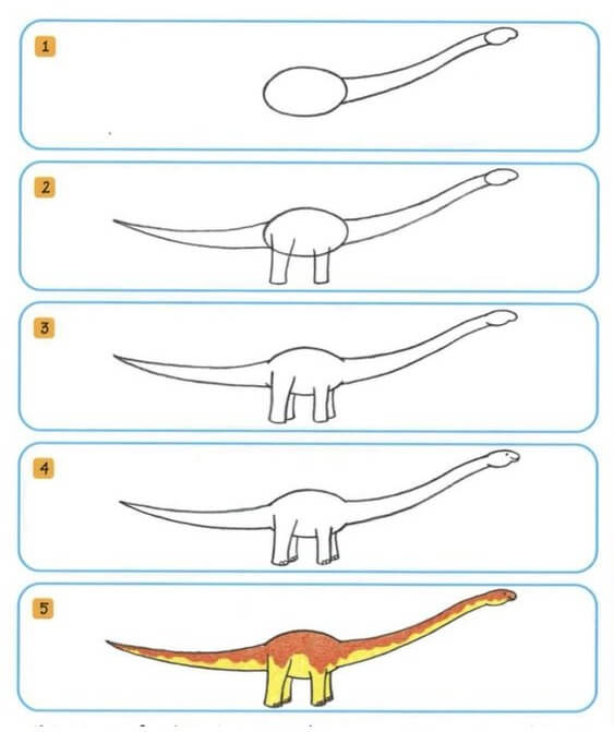 Desenhos de Estampa de dinossauro de pescoço comprido
