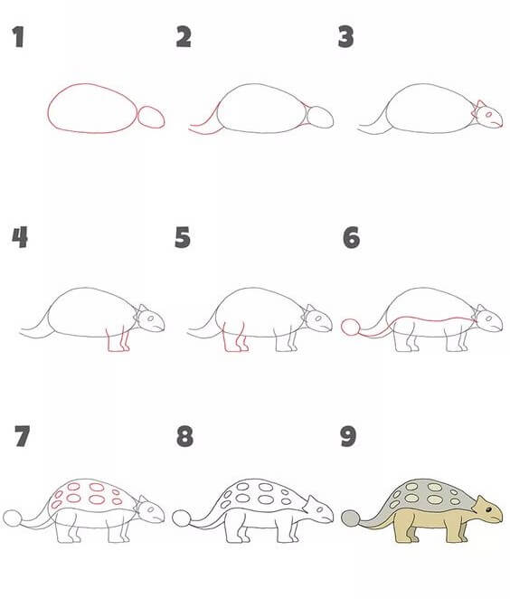 Desenhos de Estampa de dinossauro herbívoros