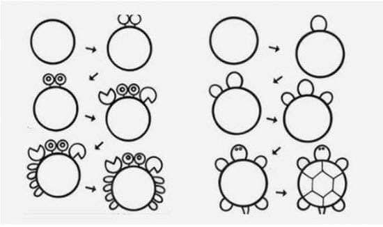Desenhos de Estampa de tartarugas simples