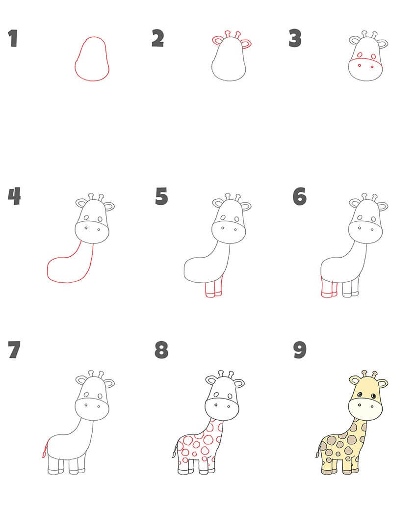 Desenhos de Girafa adorável