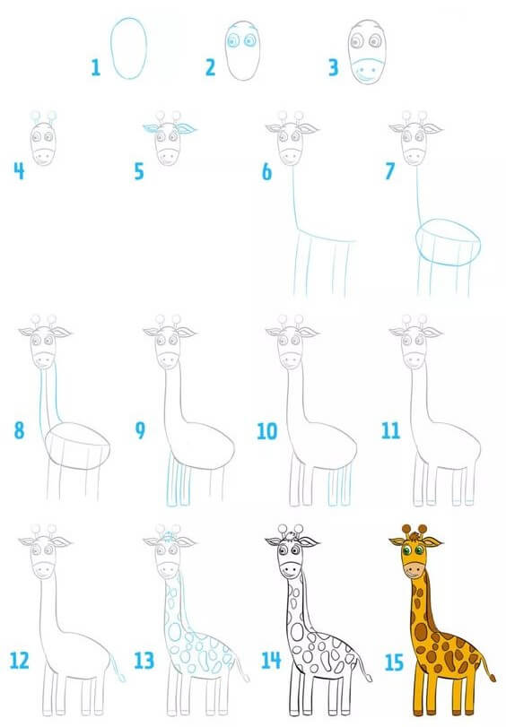 Desenhos de Girafa Alta