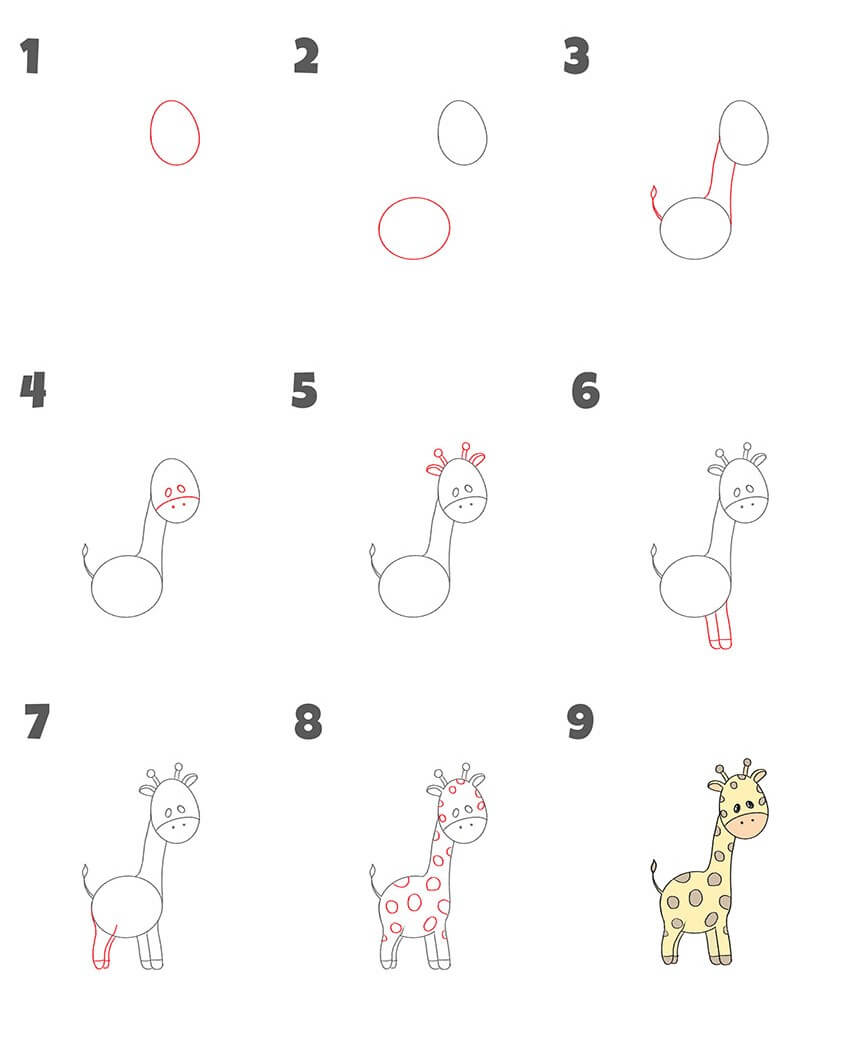Desenhos de Girafa básica