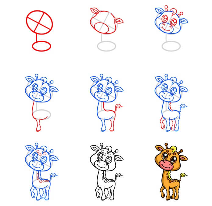 Desenhos de Girafa chibi