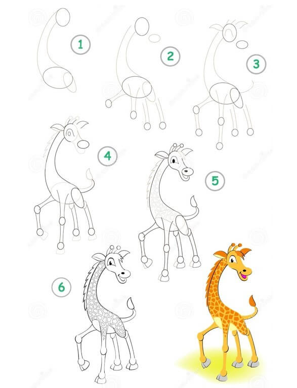 Desenhos de Girafa engraçada