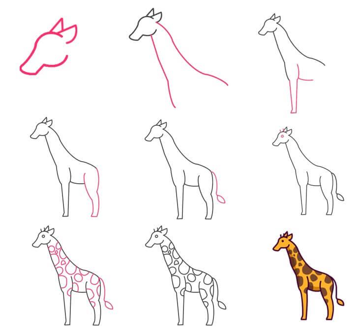 Desenhos de Girafa fácil