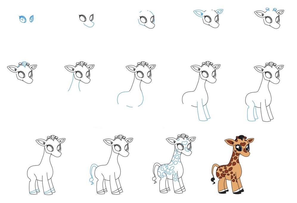 Desenhos de Girafa fofa