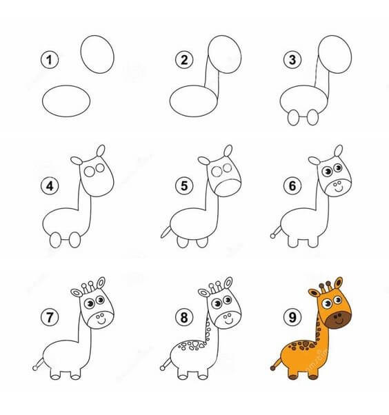 Desenhos de Girafa Kawaii